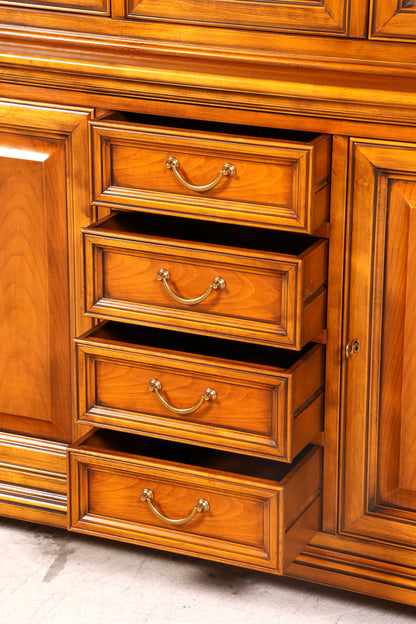 Gorgeous Original Selva Display Cabinet Cherry Wood Buffet Library Antique Style Cabinet Crockery Cabinet Italian Furniture