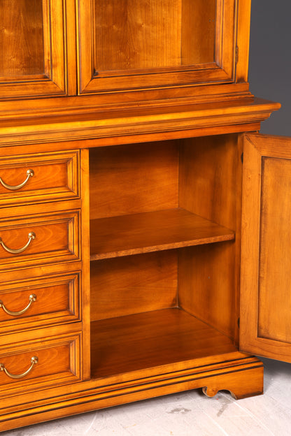 Gorgeous Original Selva Display Cabinet Cherry Wood Buffet Library Antique Style Cabinet Crockery Cabinet Italian Furniture