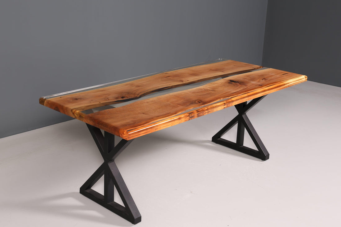 Wunderschöner Epoxidharz Tisch 200-90cm Nussbaum Esszimmer Tisch River Table Küchentisch