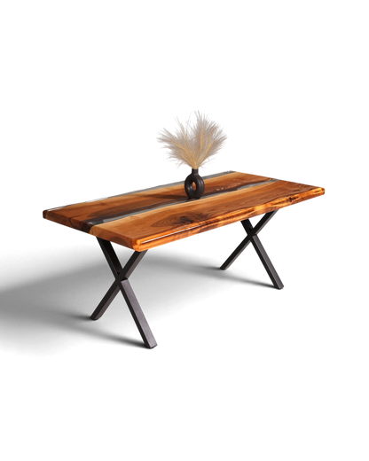 Einzigartiger Epoxidharz Tisch 180-90cm Nussbaum Esszimmer Tisch River Table Epoxy Küchentisch