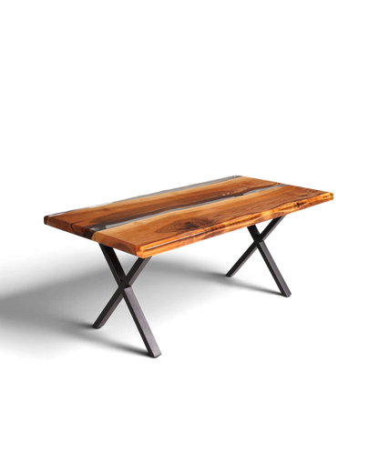 Einzigartiger Epoxidharz Tisch 180-90cm Nussbaum Esszimmer Tisch River Table Epoxy Küchentisch
