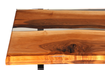 Einzigartiger Epoxidharz Tisch 180-90cm Nussbaum Esszimmer Tisch River Table Epoxy Küchentisch