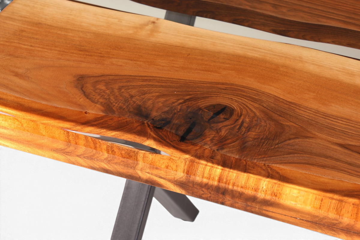 Einzigartiger Epoxidharz Tisch 180-90cm Nussbaum Esszimmer Tisch River Table Epoxy Küchentisch