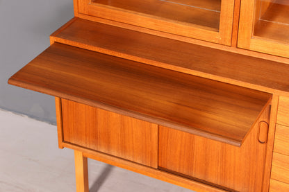 Edles Mid Century Regal Danish Design Sideboard Bücherregal Teak Holz Vitrine Sekretär Schrank Highboard Vintage 60er
