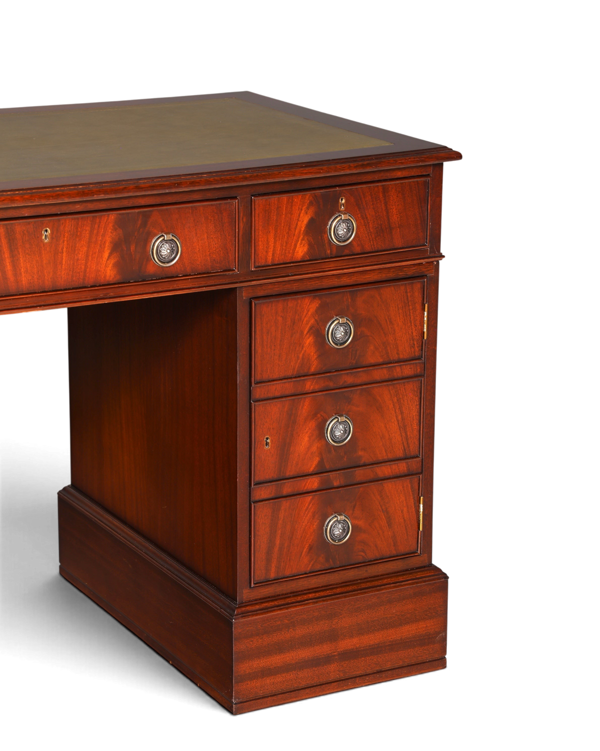 Wunderschöner Englischer Schreibtisch Mahagoni Bürotisch Englisch Desk Leder Auflage