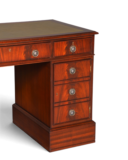 Wunderschöner Englischer Schreibtisch Mahagoni Bürotisch Englisch Desk Leder Auflage
