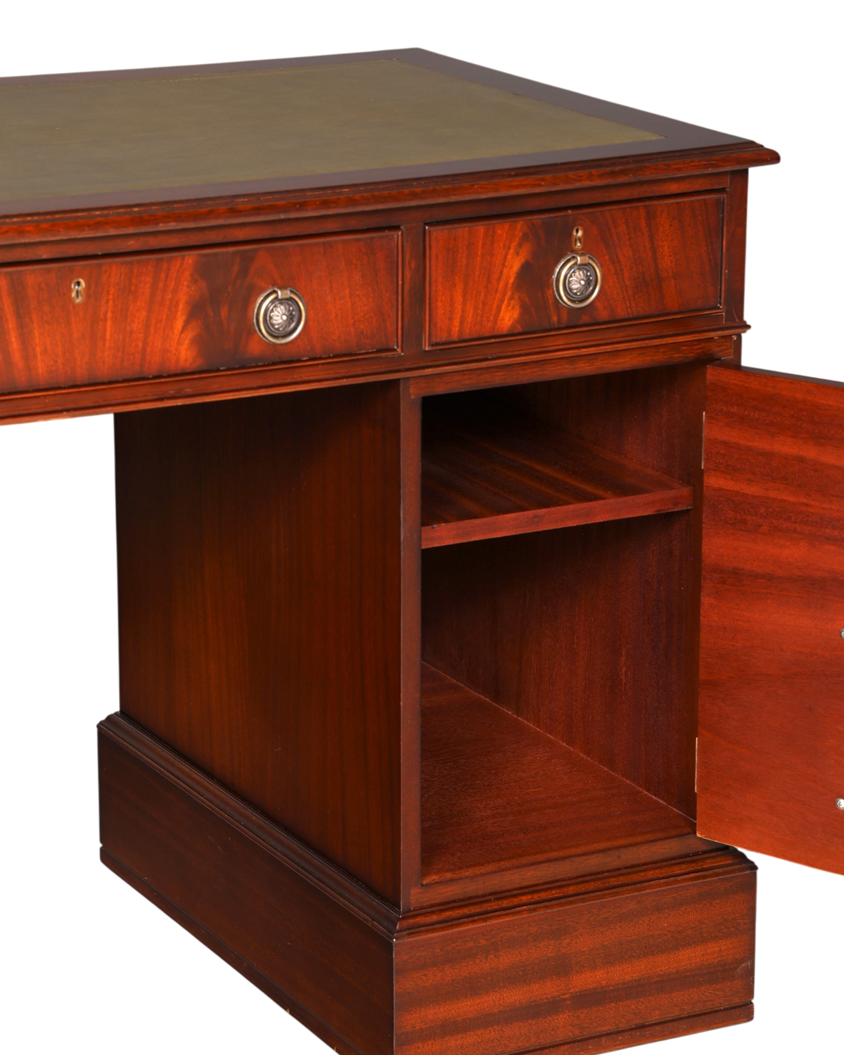Wunderschöner Englischer Schreibtisch Mahagoni Bürotisch Englisch Desk Leder Auflage