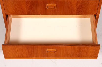 Beautiful mid-century teak wood vertiko chest of drawers, 1960s style.
