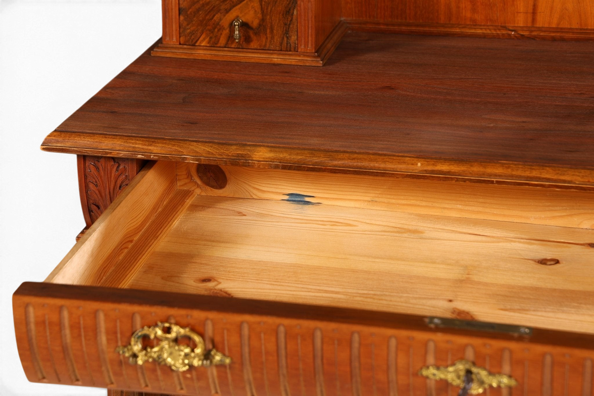 Edle Louis Philippe Kommode mit Spiegelaufsatz Gründerzeit Frisierkommode Holz Schrank Antik Flurschrank um 1880
