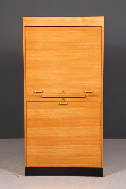 Stilvoller Mid Century Rollladenschrank Bauhaus Apothekerschrank Art Deco Büro Aktenschrank