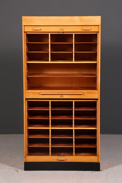 Stilvoller Mid Century Rollladenschrank Bauhaus Apothekerschrank Art Deco Büro Aktenschrank