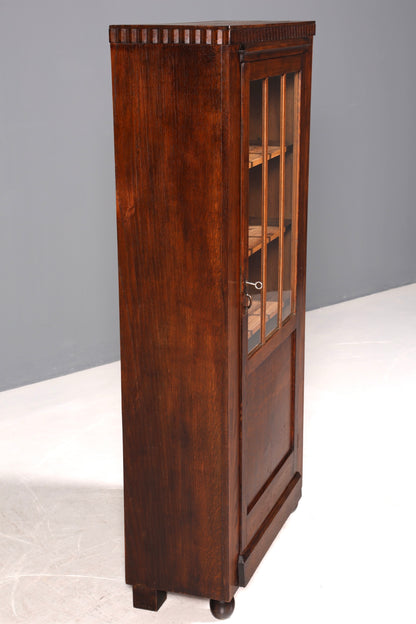 Wunderschöne Jugendstil Vitrine Antike Holz Bücherschrank Eiche Antik Schrank Geschirrschrank