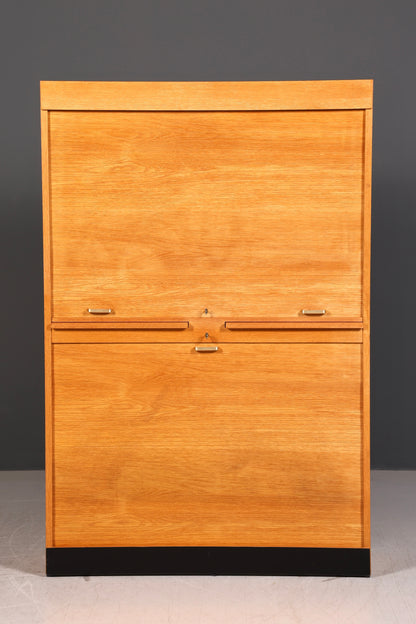 Stilvoller Mid Century Rollladenschrank Bauhaus Apothekerschrank Art Deco Büro Aktenschrank