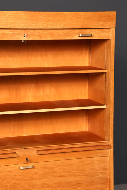 Stilvoller Mid Century Rollladenschrank Bauhaus Apothekerschrank Art Deco Büro Aktenschrank