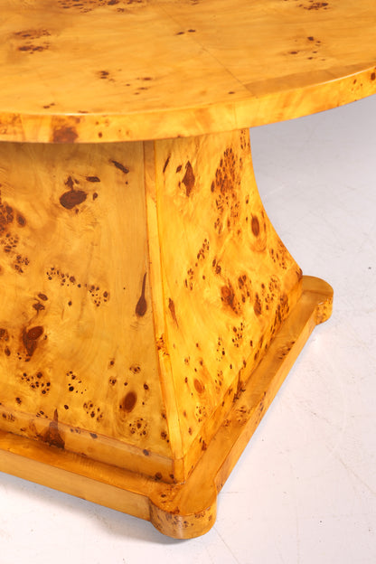 Dreamy round Art Deco style dining table, antique style birch kitchen table, dining room table