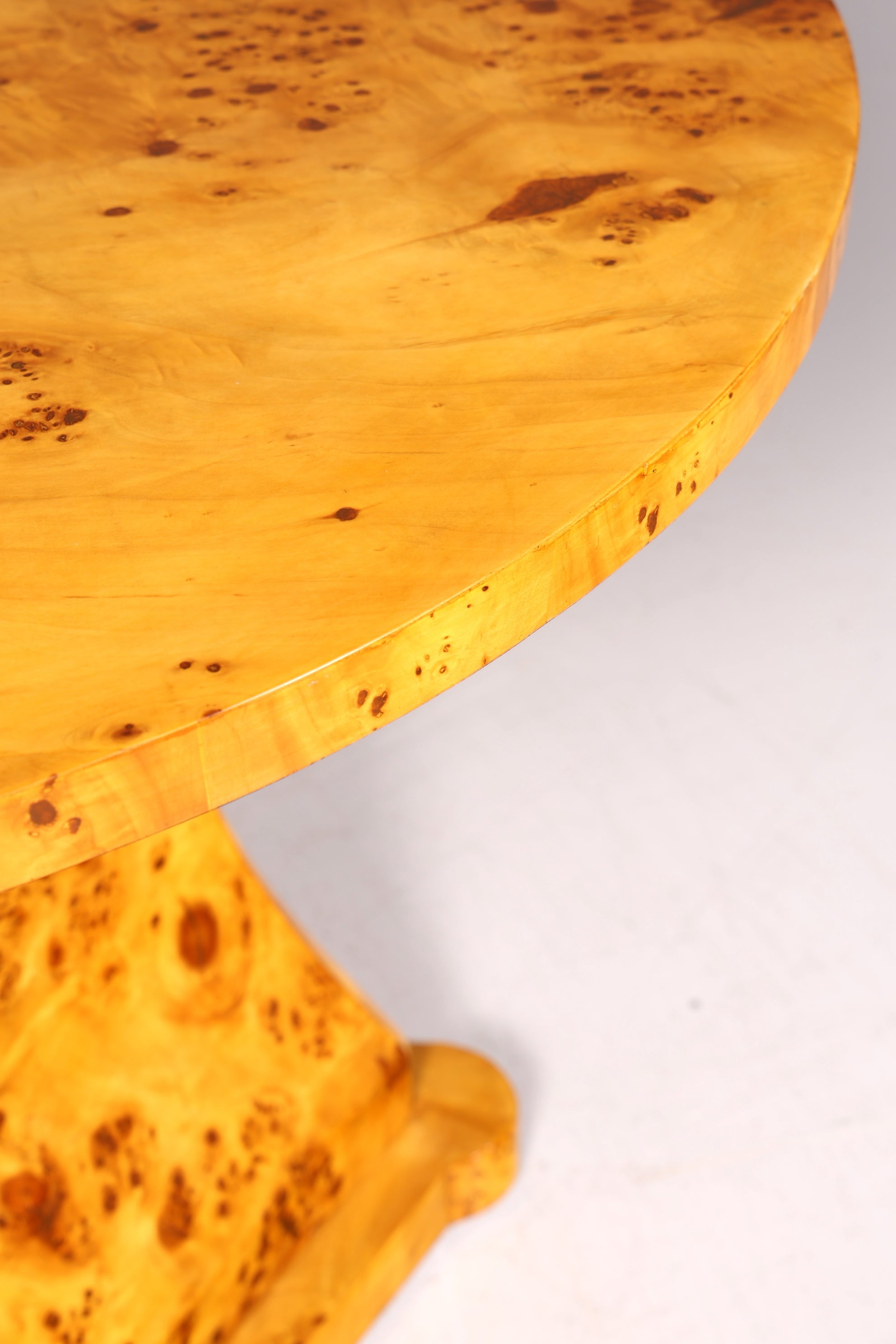 Dreamy round Art Deco style dining table, antique style birch kitchen table, dining room table