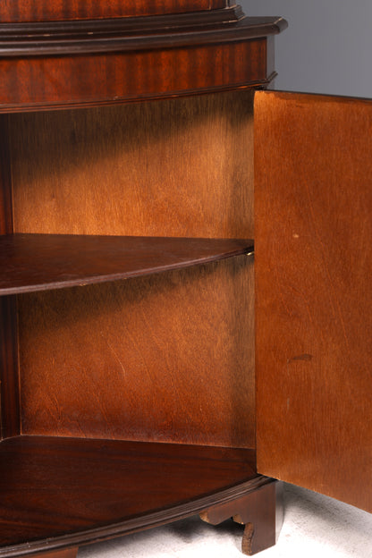 Wunderschöne Englische Eckvitrine Mahagoni 60er Echt Holz Schrank Eckschrank Glasvitrine Vitrine Vintage
