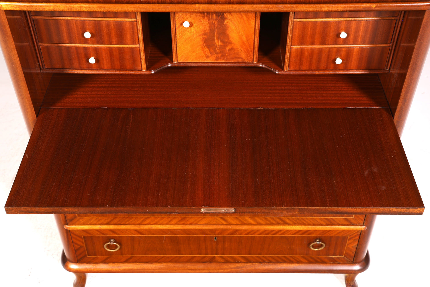 Beautiful antique-style secretary desk, office chest of drawers, Art Deco style, 1950s vertiko writing desk, chest of drawers