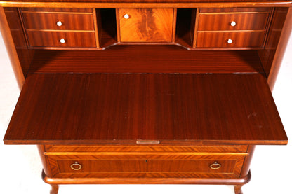 Beautiful antique-style secretary desk, office chest of drawers, Art Deco style, 1950s vertiko writing desk, chest of drawers