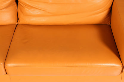 Wunderschönes Ledersofa der Marke Giulio Marelli Cognac Echtleder Couch 2- bis 3-Sitzer Designer Sofa Wohnzimmer