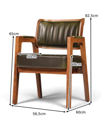 Noble armchair "Lima" dining room chair with wickerwork in green kitchen chair armchair