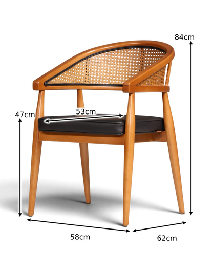 Noble wicker chair "Malibu Black" dining room chair in black armchair secretary chair kitchen chair 