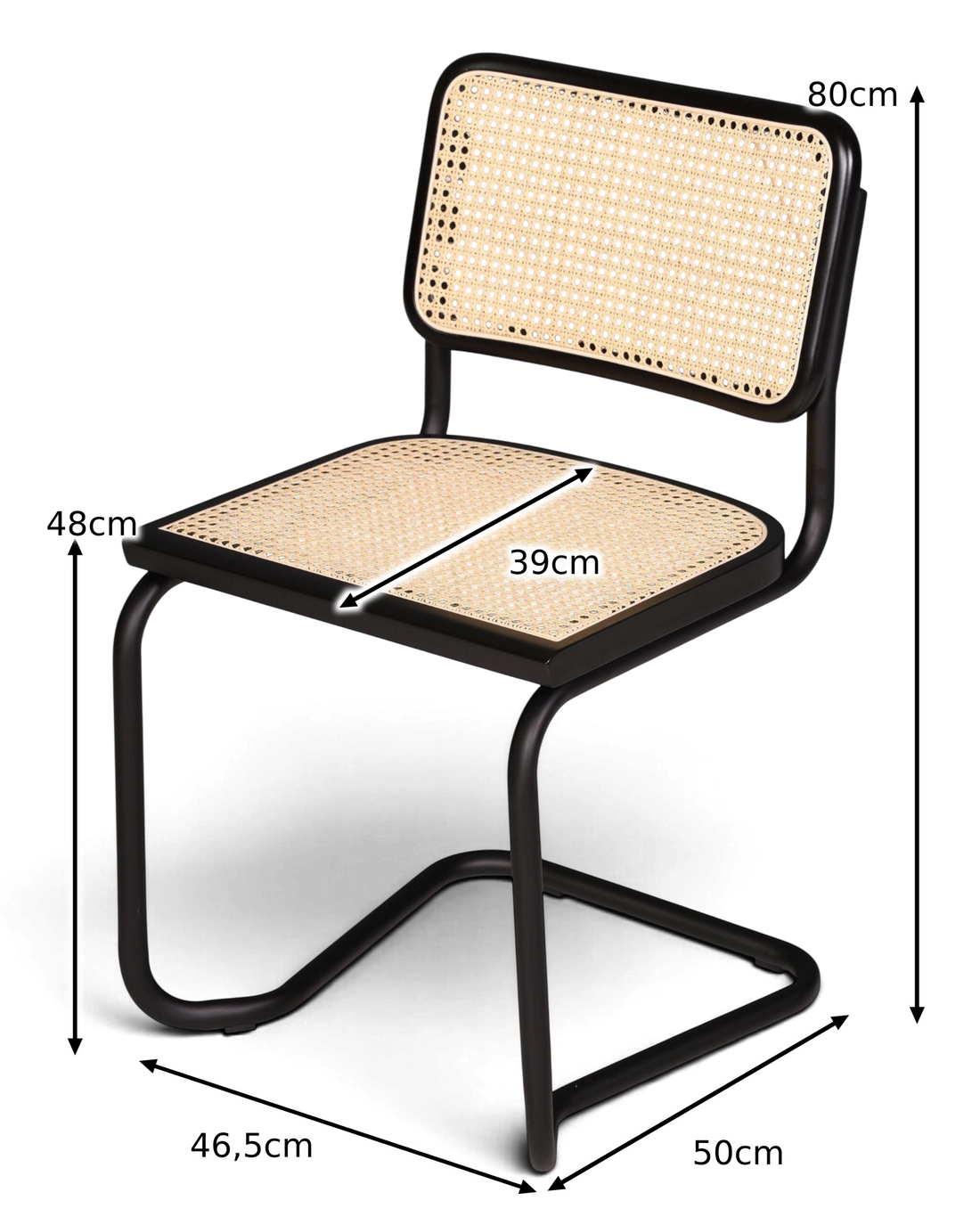 Milano schommelstoel zwart – rotan vlechtwerk &amp; zwart frame | Made in Italy
