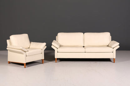 Wunderschöner Original Rolf Benz Sessel Modell 3300 Creme Echtleder Ledersessel Designer Loungesessel