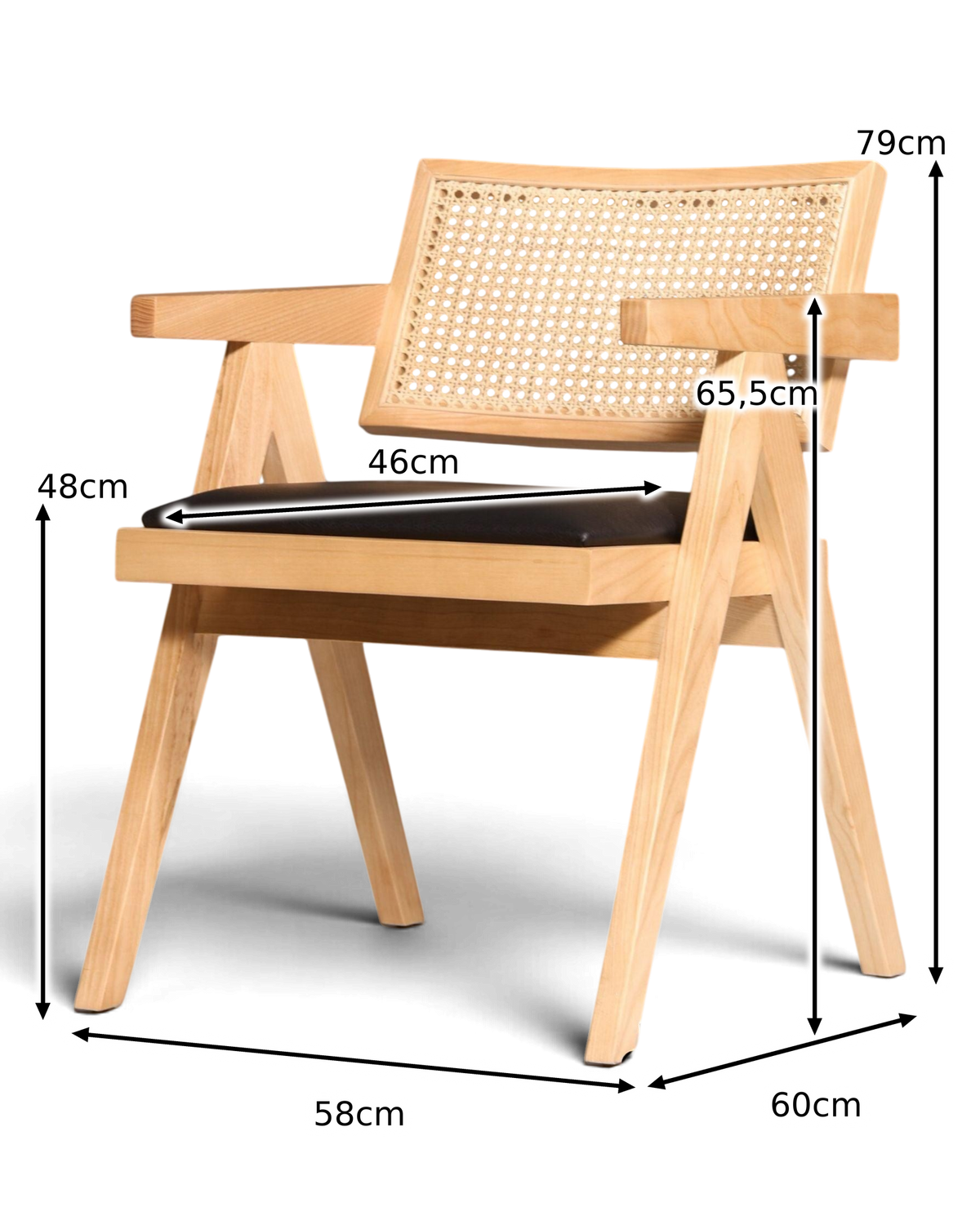 Very classy wicker chair "Vienna Wood +" armchair Bauhaus Relax Lounge Chair Dining Room Chair Kitchen Chair