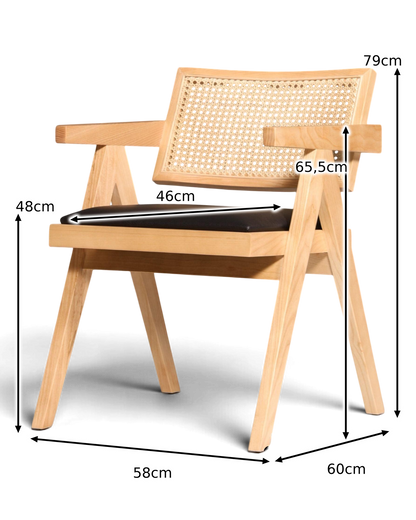 Very classy wicker chair "Vienna Wood +" armchair Bauhaus Relax Lounge Chair Dining Room Chair Kitchen Chair