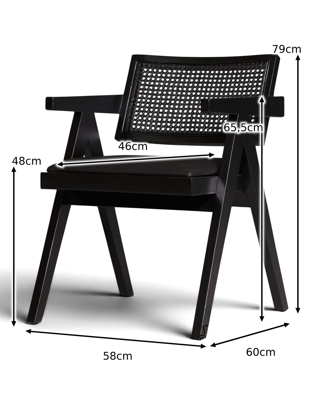 Very classy wicker chair "Vienna Black +" armchair Bauhaus Relax Lounge Chair Dining Room Chair Kitchen Chair