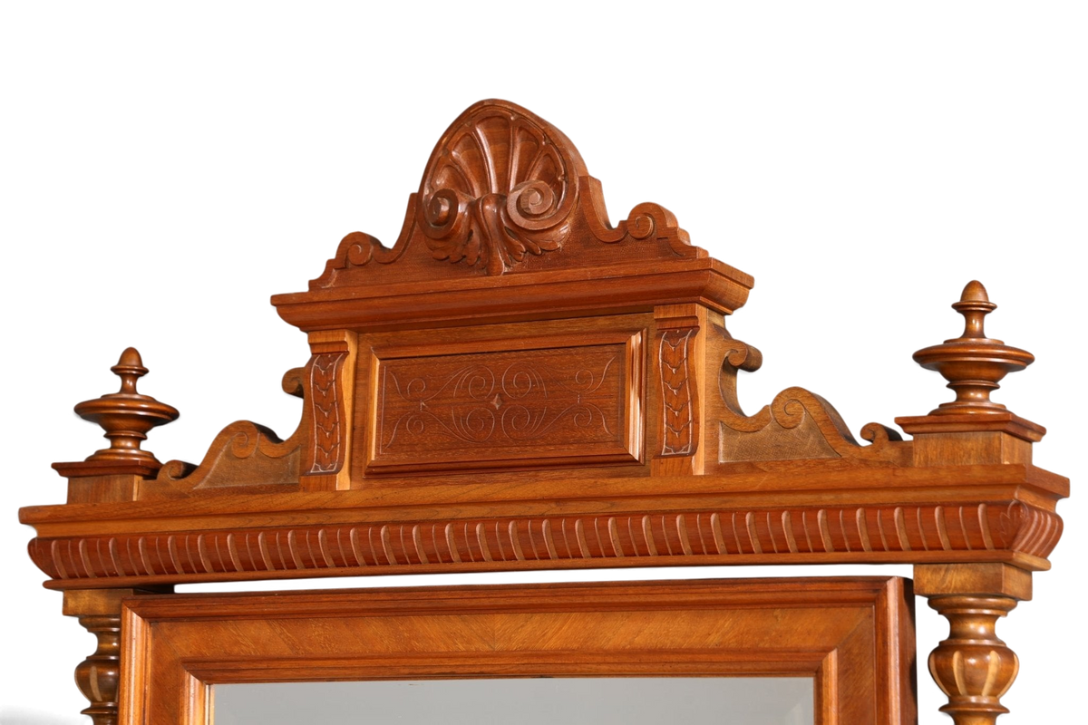 Edle Louis Philippe Kommode mit Spiegelaufsatz Gründerzeit Frisierkommode Holz Schrank Antik Flurschrank um 1880