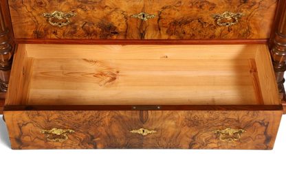 Edle Louis Philippe Kommode mit Spiegelaufsatz Gründerzeit Frisierkommode Holz Schrank Antik Flurschrank um 1880