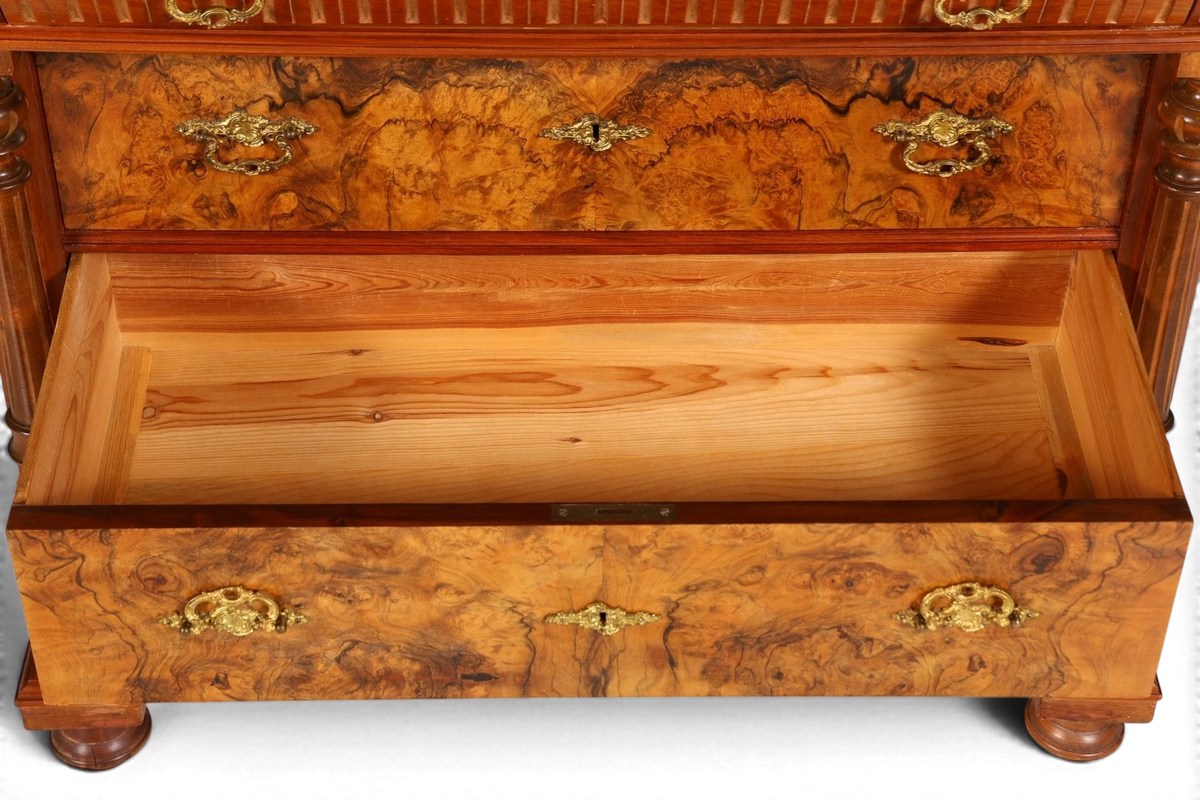 Edle Louis Philippe Kommode mit Spiegelaufsatz Gründerzeit Frisierkommode Holz Schrank Antik Flurschrank um 1880