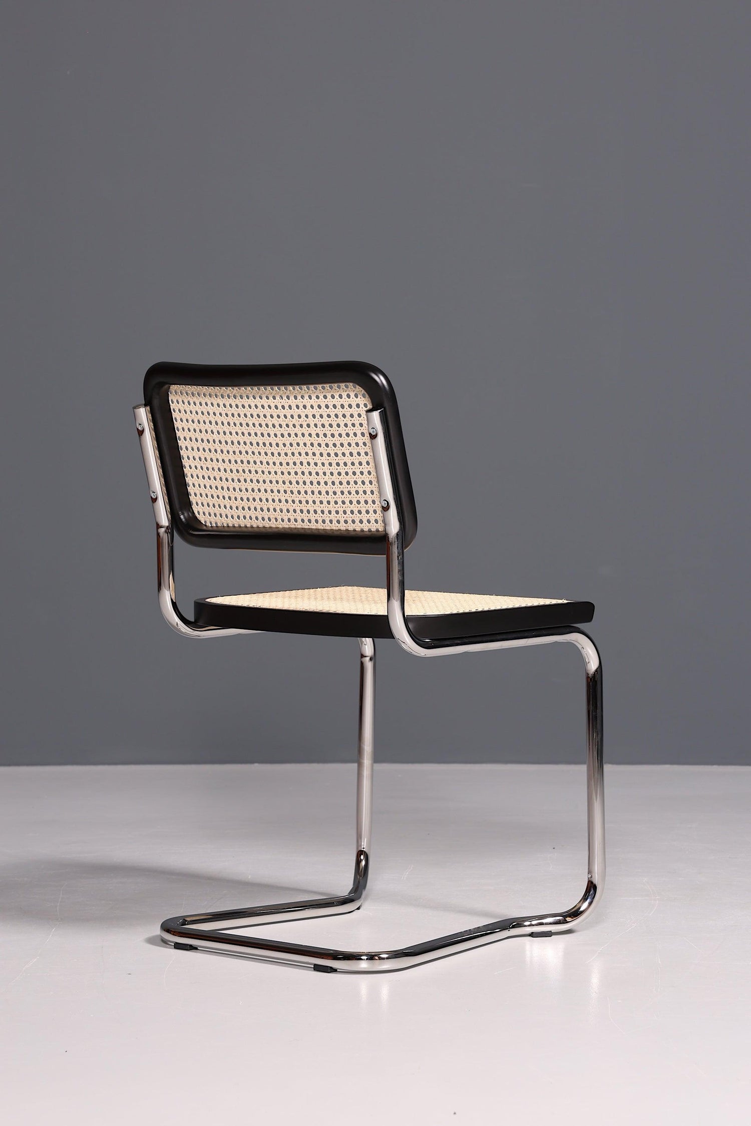 Korbgeflecht Freischwinger Stuhl &amp;quot;Milano&amp;quot; Made in Italy Schwarz Wippstuhl Esszimmer Stuhl Küchenstuhl