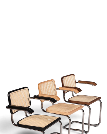 Korbgeflecht Freischwinger Armlehnstuhl &amp;quot;Milano&amp;quot; Made in Italy Beige Wippstuhl Sekretär Stuhl Esszimmer Stuhl