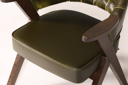 Luxuriöser "Manchester Green" Stuhl Esszimmerstuhl Lounge Stuhl im Chesterfield Design Bürostuhl