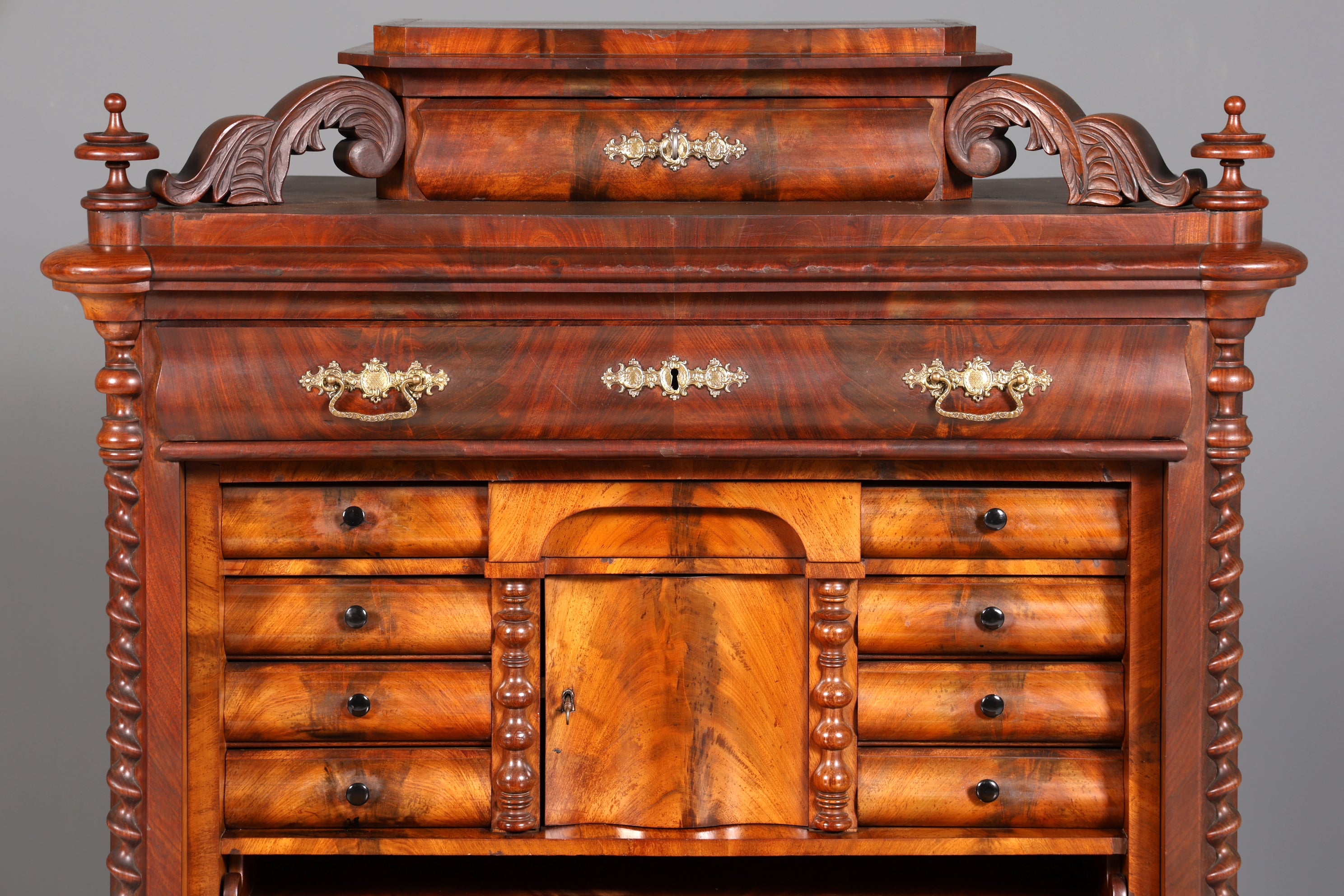 Edler Louis Philippe Sekretär Antik Biedermeier Vertiko Highboard Antik Schreibtisch Kommode