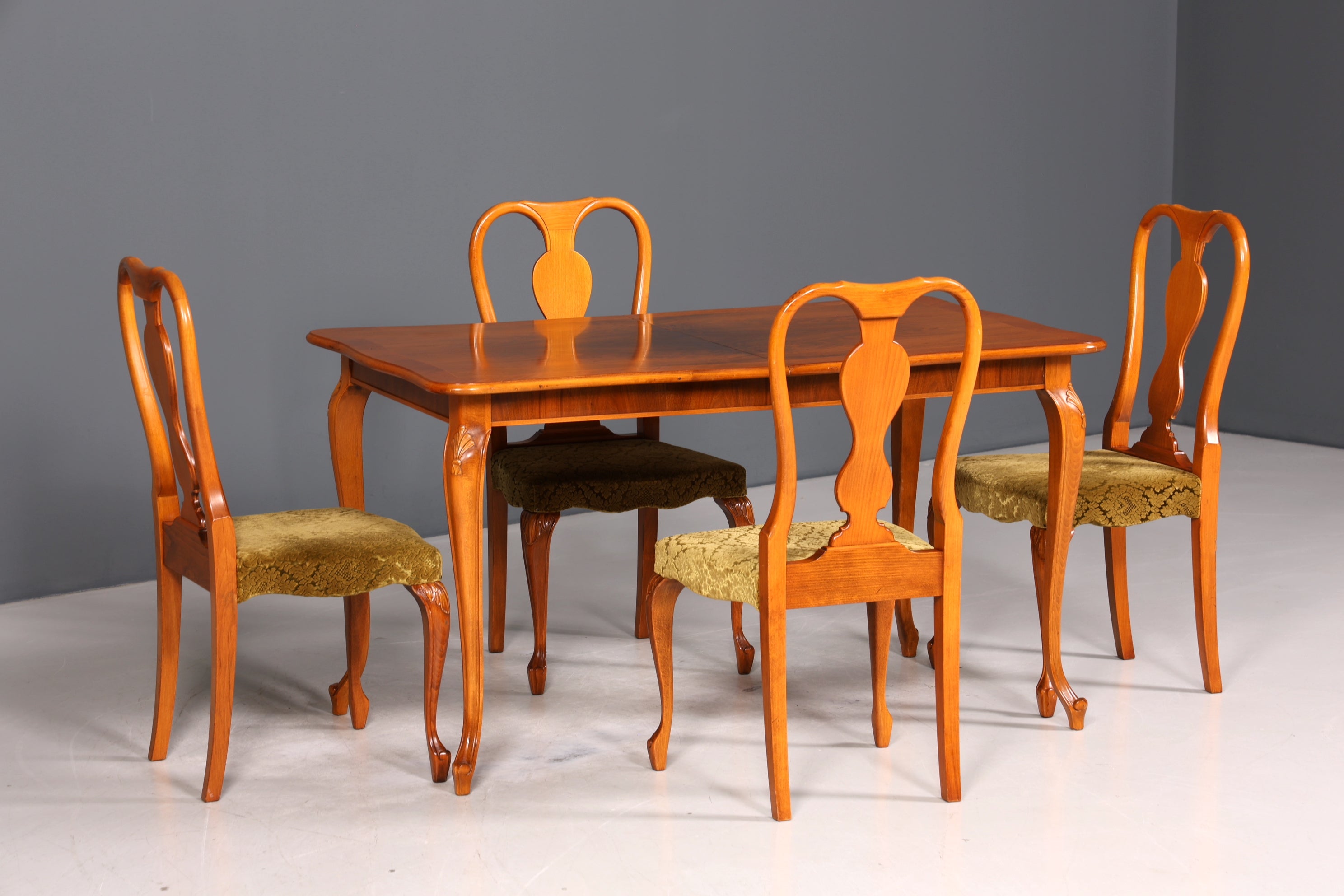 4x Wunderschöne Chippendale Stühle Barock Stil Stuhlset Polsterstuhl Set Küchenstühle Esszimmer Stühle