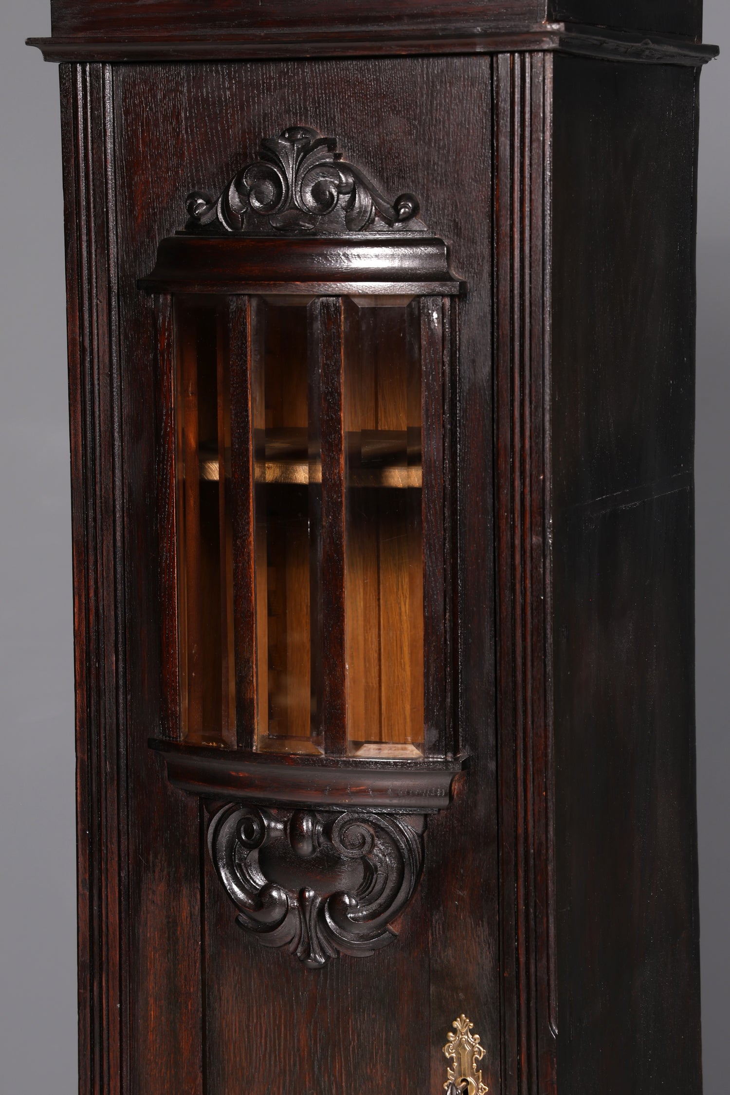 Prachtige art-nouveau-vitrine, antieke boekenkast, servieskast, glazen kast, antiek, 1 van 2