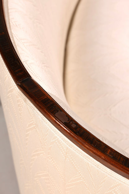 Elegante Art Deco-bank, zitbank, 2-zitsbank, vintage loung bank, gestoffeerde bank, salonbank