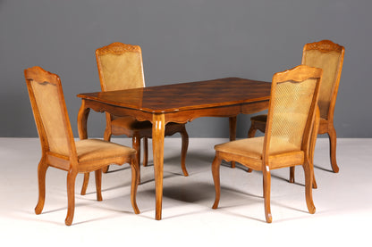 F988 Finish cm Wunderschöner Chippendale Tisch ausziehbarer Esstisch Küchentisch Barock Stil Esszimmer Tisch Konferenztisch