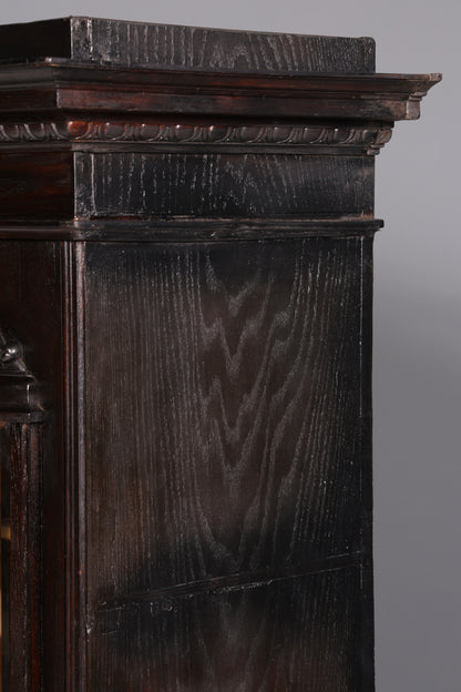 Prachtige art-nouveau-vitrine, antieke boekenkast, servieskast, glazen kast, antiek, 1 van 2