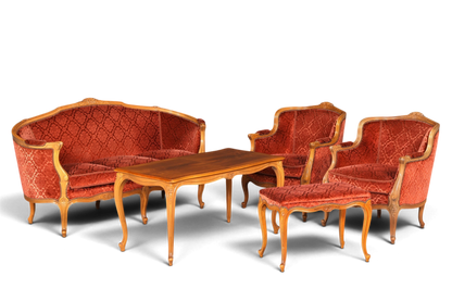 Edler Chippendale Armlehnsessel Barock Stil Sessel Samt Stoff Armchair Sessel 1 von 2