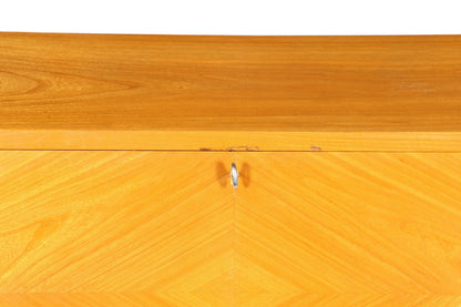 Schlichter Mid Century Sekretär Vintage Schreibmöbel echt Holz Kommode Retro Office Secretary