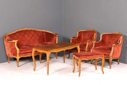 Edler Chippendale Armlehnsessel Barock Stil Sessel Samt Stoff Armchair Sessel 2 von 2