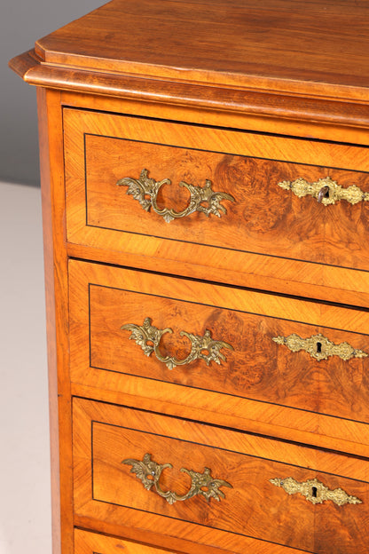 Wunderschöne Gründerzeit Kommode Louis Philippe Nussbaum Schubladenkommode Sideboard um 1880