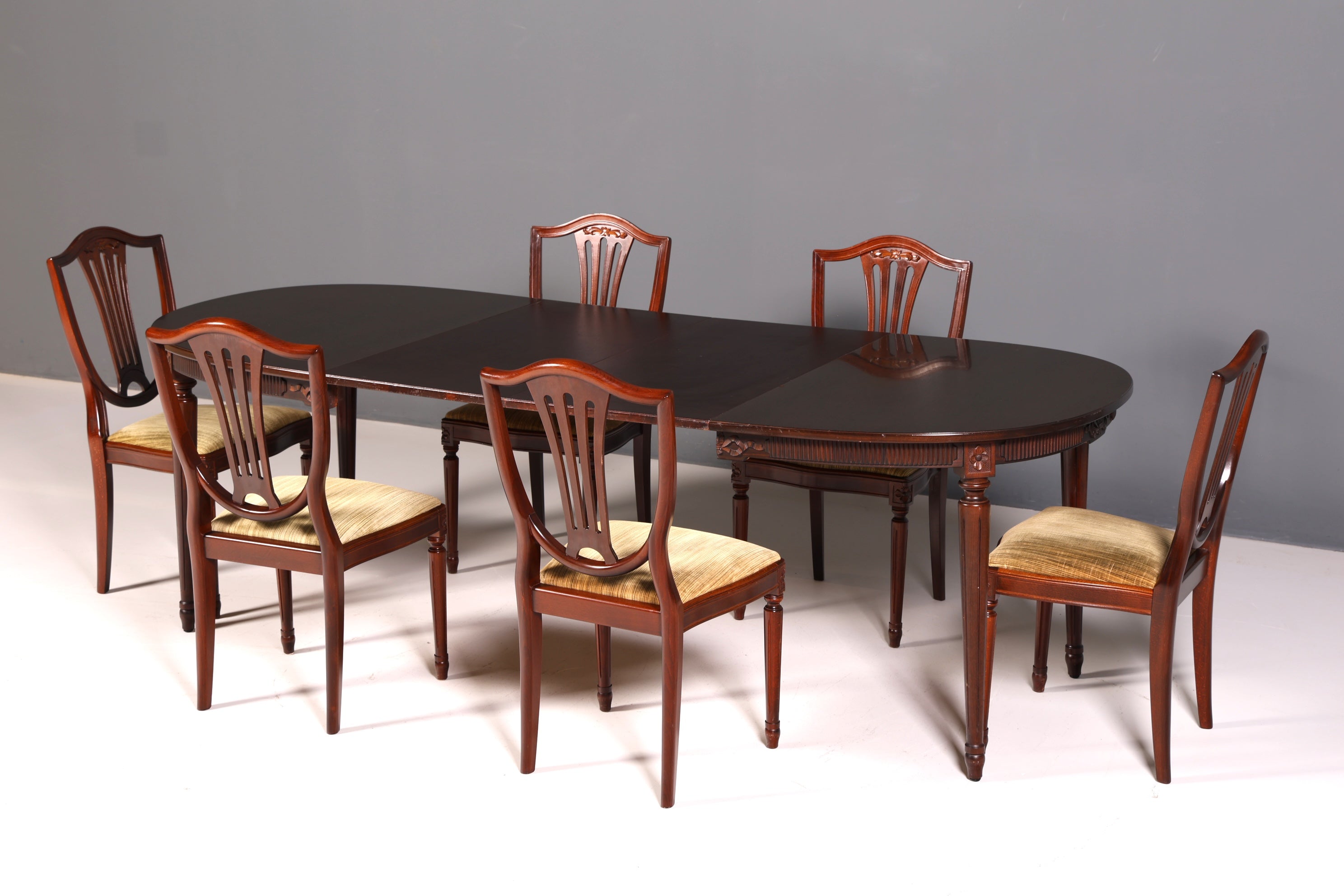6x Traumhafte Stühle im Gustavianischen Stil Englisch Küchenstühle Antik Stuhl Set Esszimmer