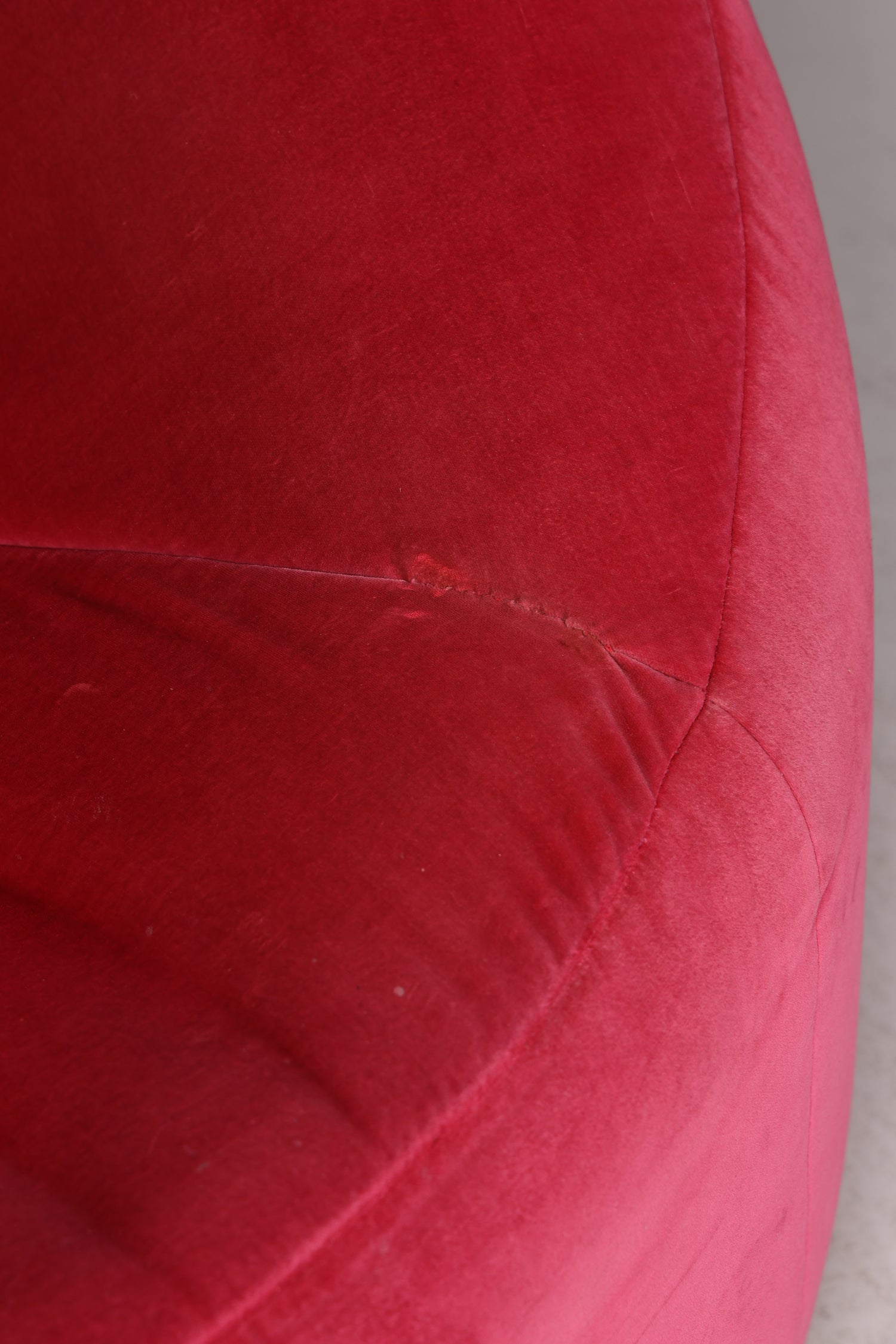 Noble Ligne Roset Pumpkin Armchair with Ottoman Pink Velvet Designer Lounge Chair Pierre Paulin Pouf Vintage