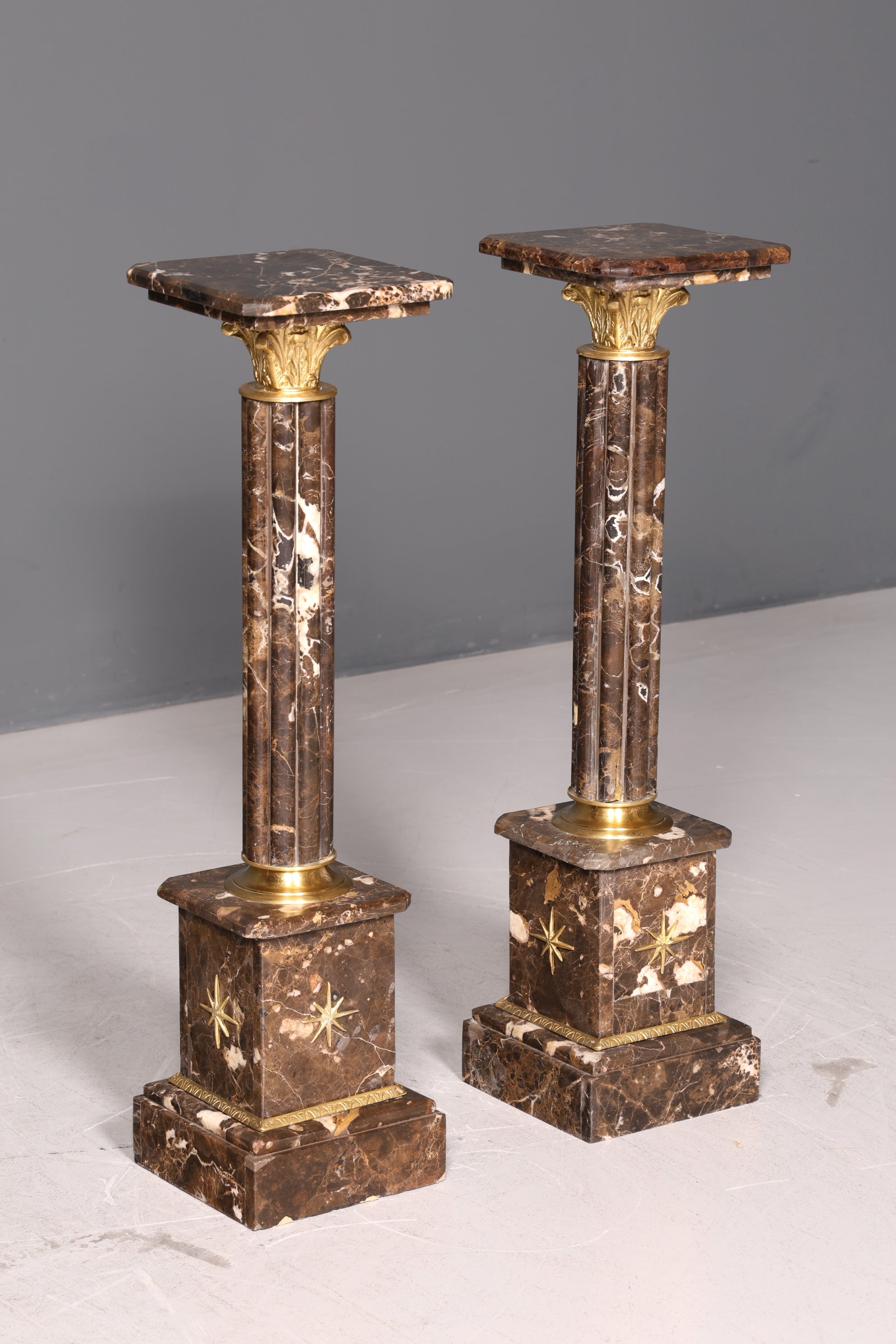 Prächtige Barock Stil Säule Louis XV Marmor Blumensäule Naturstein Sockel Ablage